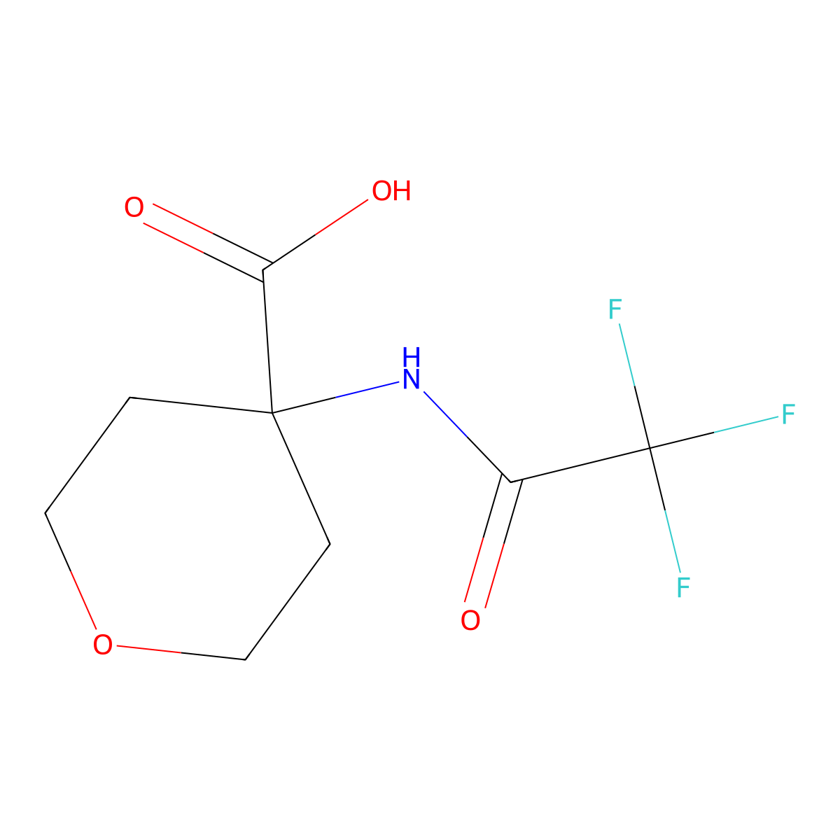 4-(Trifluoroacetamido)oxane-4-carboxylic acid molecular structure, CAS 1545004-40-7