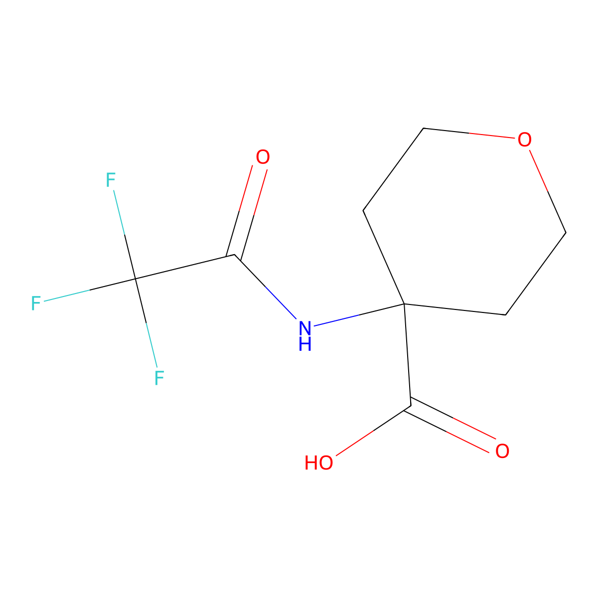 4-(Trifluoroacetamido)oxane-4-carboxylic acid molecular structure, CAS 1545004-40-7