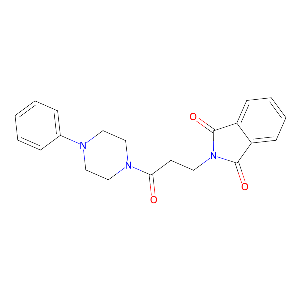 2-(3-Oxo-3-(4-phenylpiperazin-1-yl)propyl)isoindoline-1,3-dione molecular structure, CAS 154501-30-1