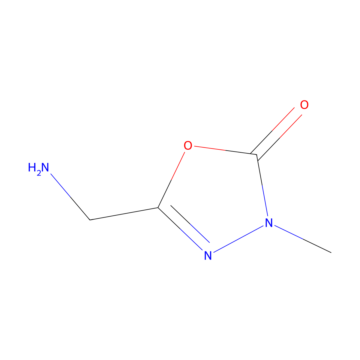 5-(Aminomethyl)-3-methyl-2,3-dihydro-1,3,4-oxadiazol-2-one molecular structure, CAS 1545011-95-7