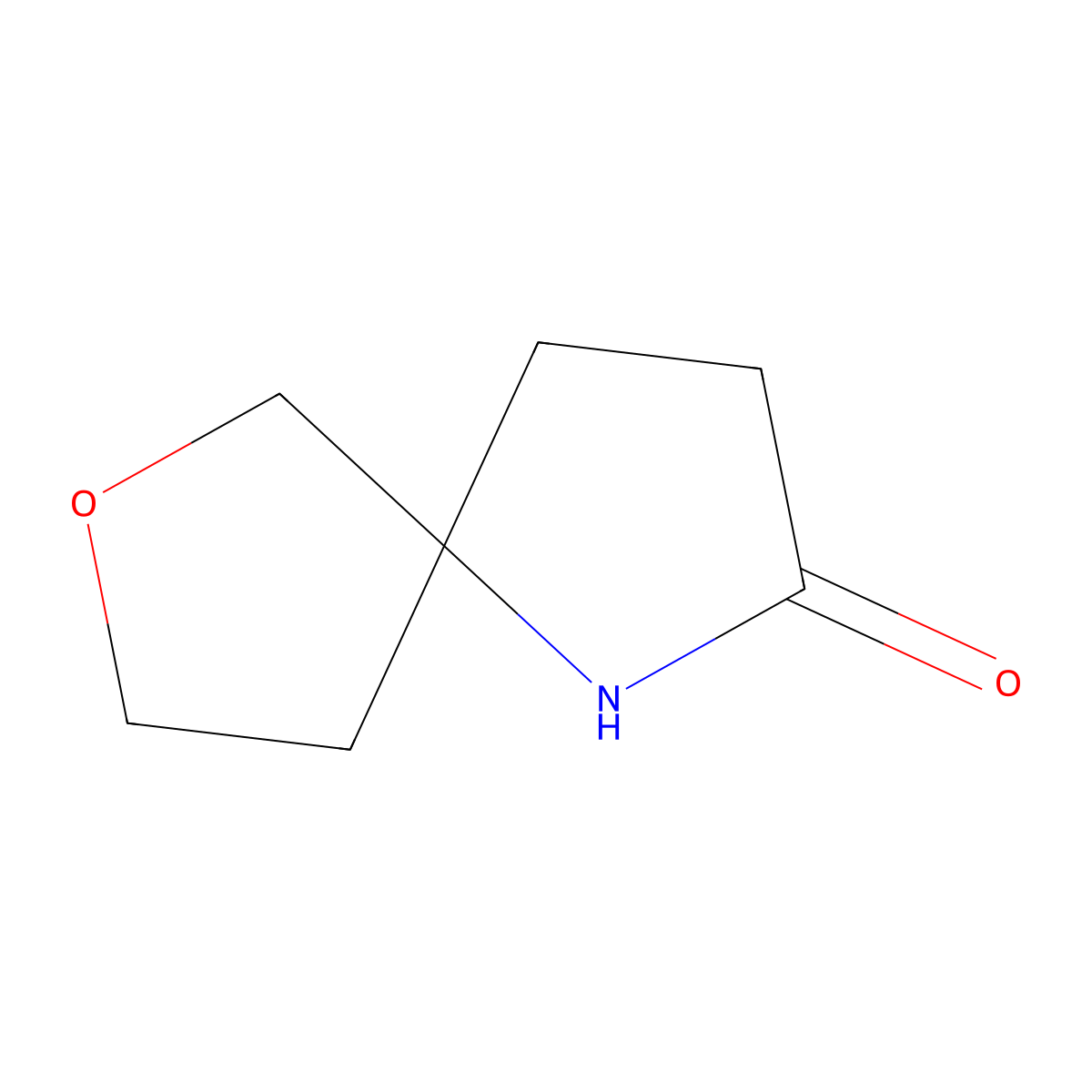 7-Oxa-1-azaspiro(4.4)nonan-2-one molecular structure, CAS 1545012-06-3