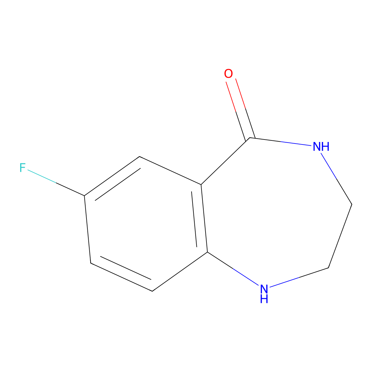 7-fluoro-2,3,4,5-tetrahydro-1H-1,4-benzodiazepin-5-one molecular structure, CAS 1545012-36-9