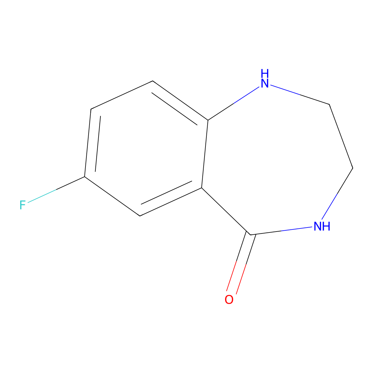 7-fluoro-2,3,4,5-tetrahydro-1H-1,4-benzodiazepin-5-one molecular structure, CAS 1545012-36-9