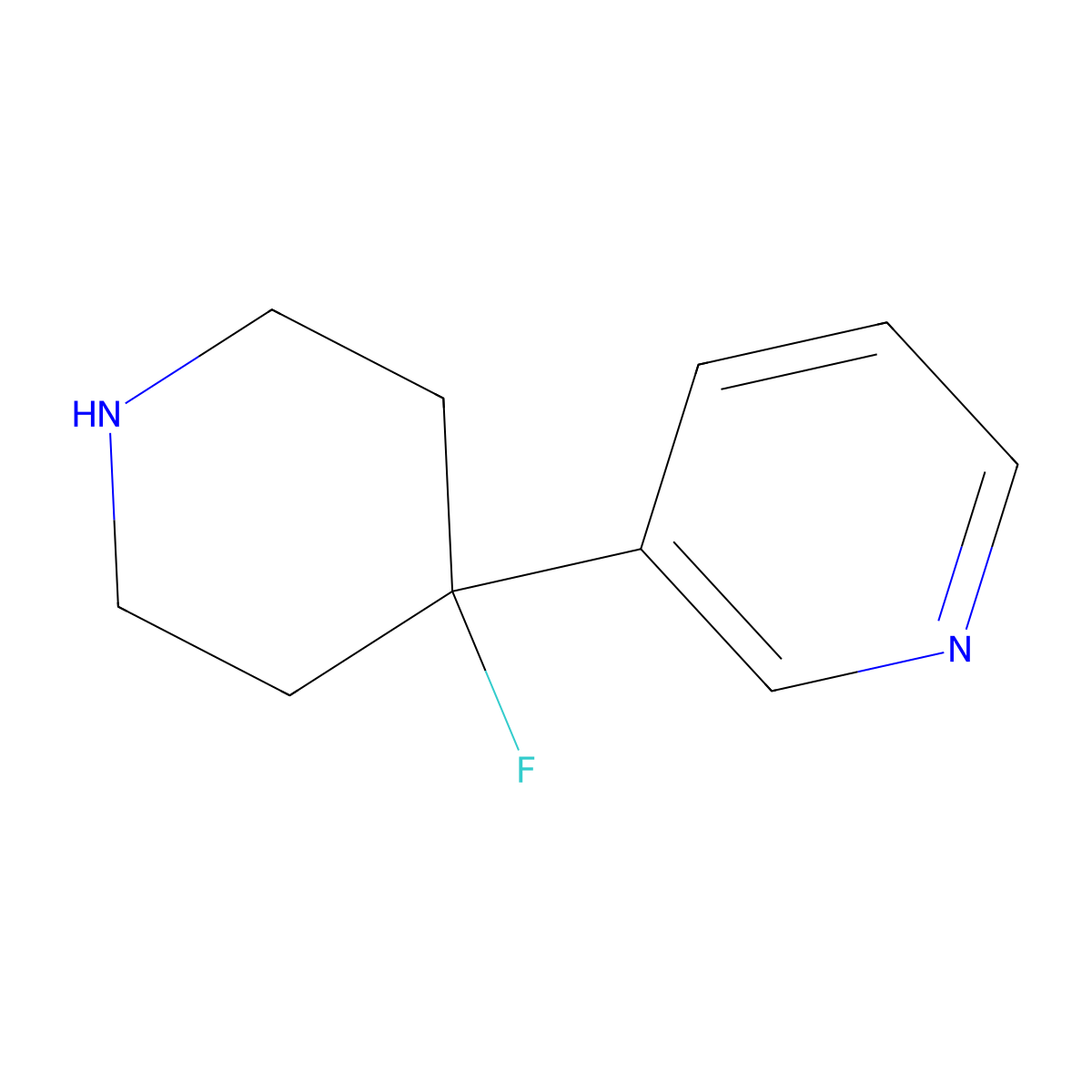 3-(4-Fluoropiperidin-4-yl)pyridine molecular structure, CAS 1545012-45-0