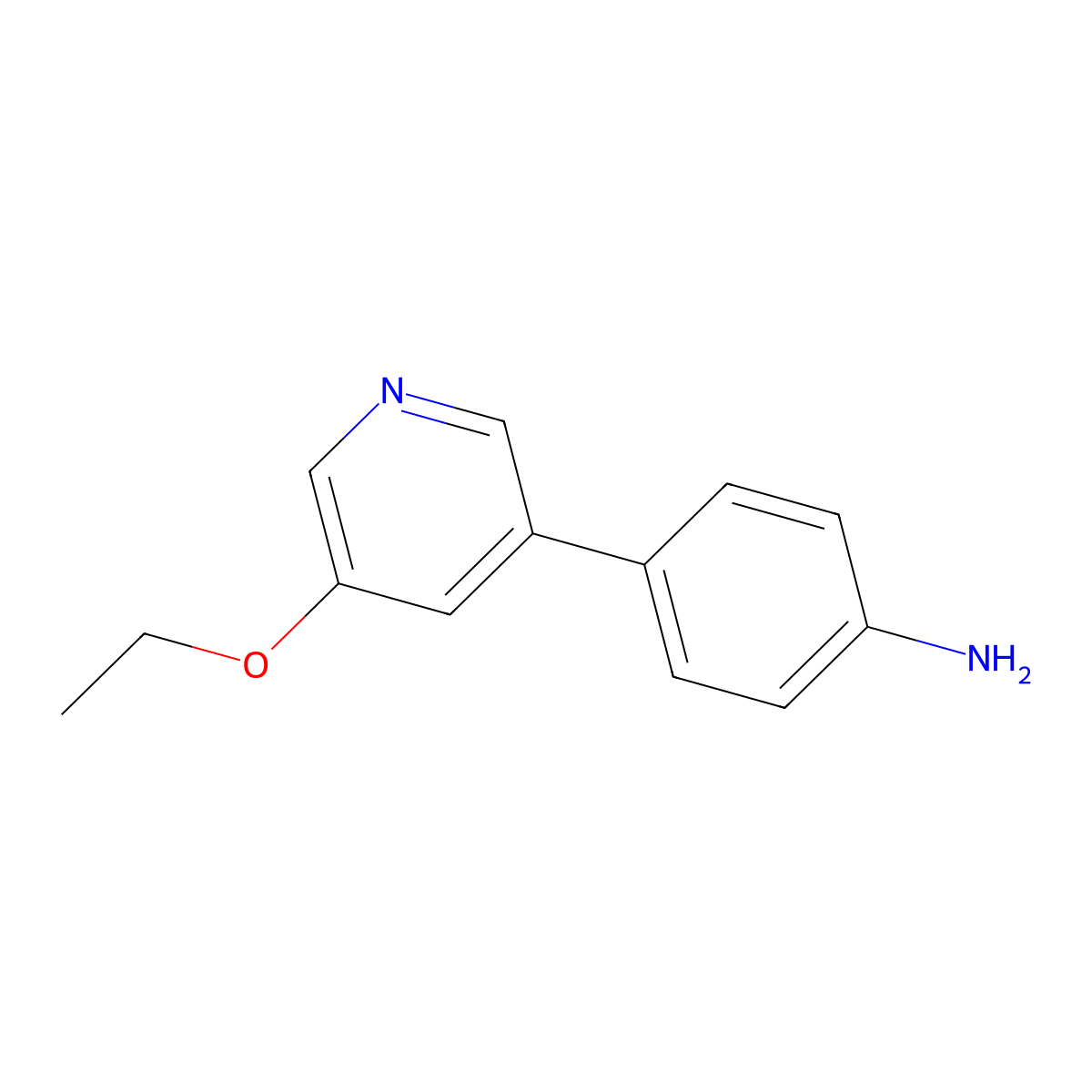 4-(5-Ethoxy-3-pyridinyl)benzenamine molecular structure, CAS 1545014-74-1