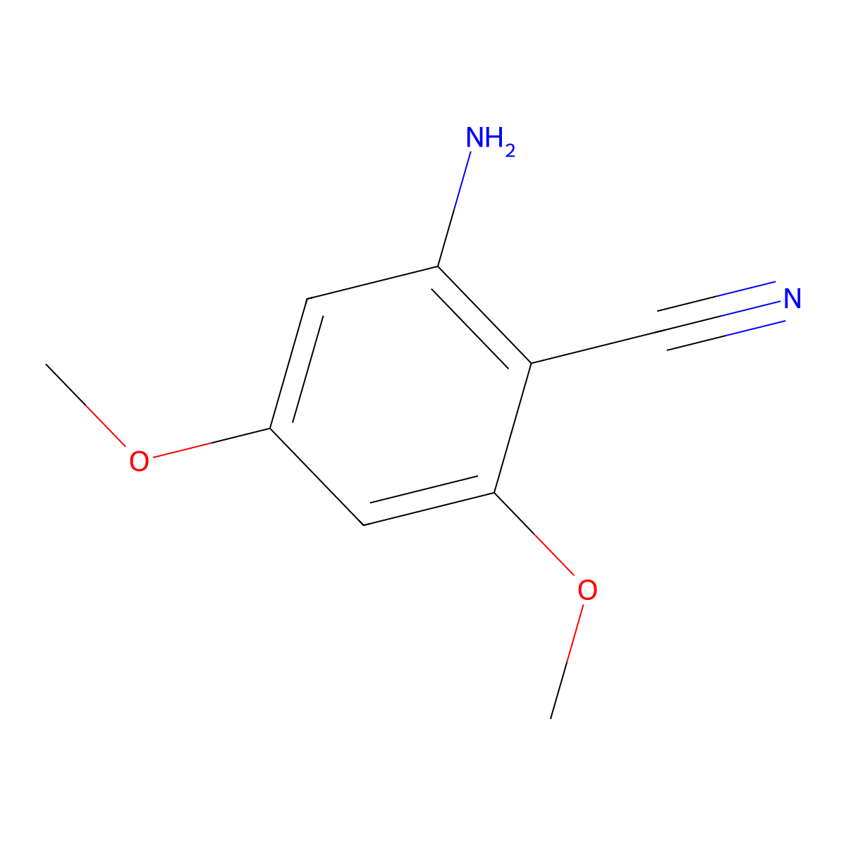2-Amino-4,6-dimethoxybenzonitrile molecular structure, CAS 1545025-44-2