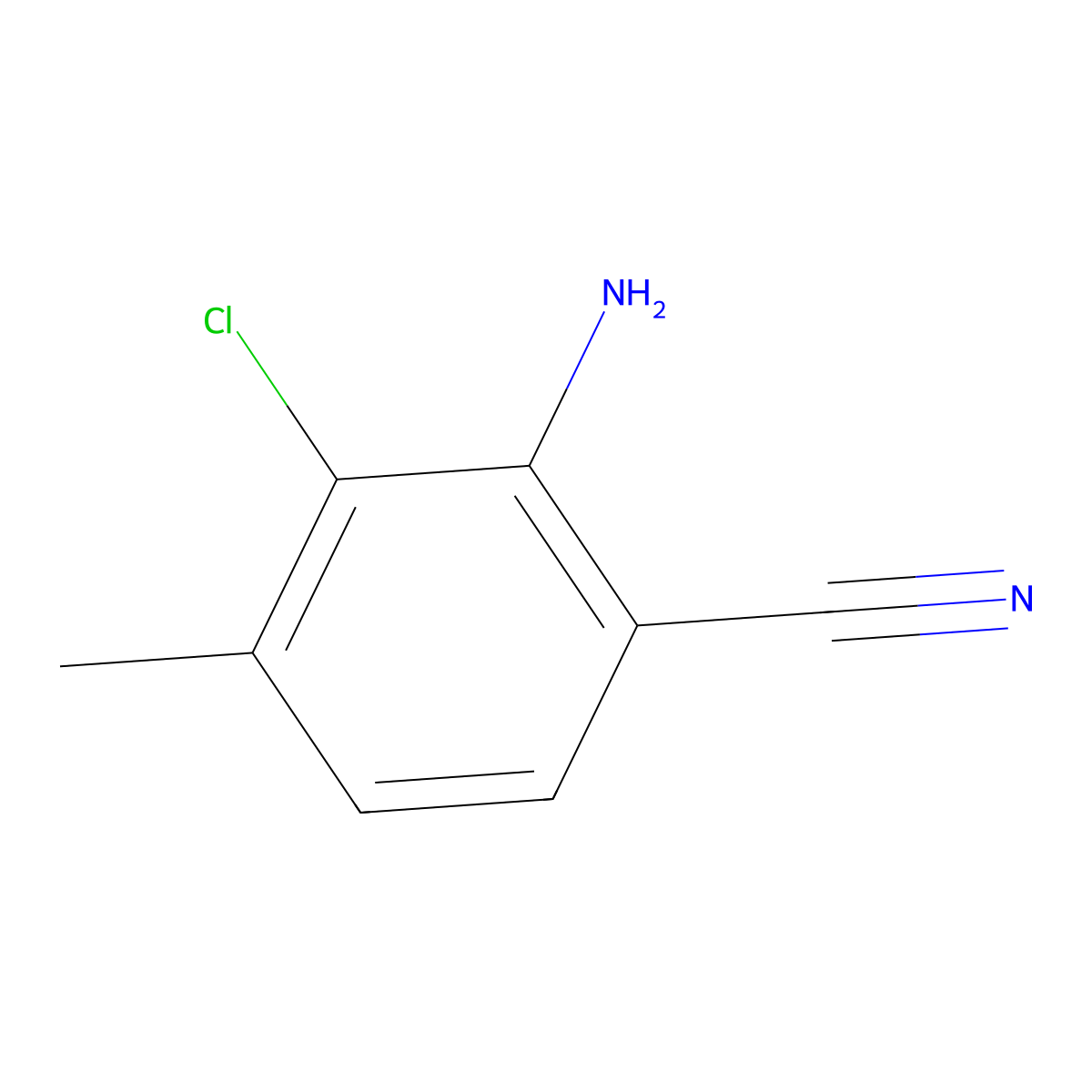 2-Amino-3-chloro-4-methylbenzonitrile molecular structure, CAS 1545025-72-6