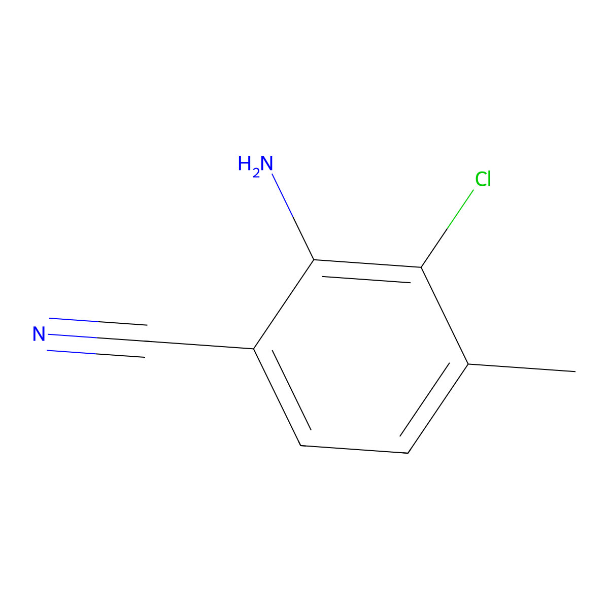 2-Amino-3-chloro-4-methylbenzonitrile molecular structure, CAS 1545025-72-6