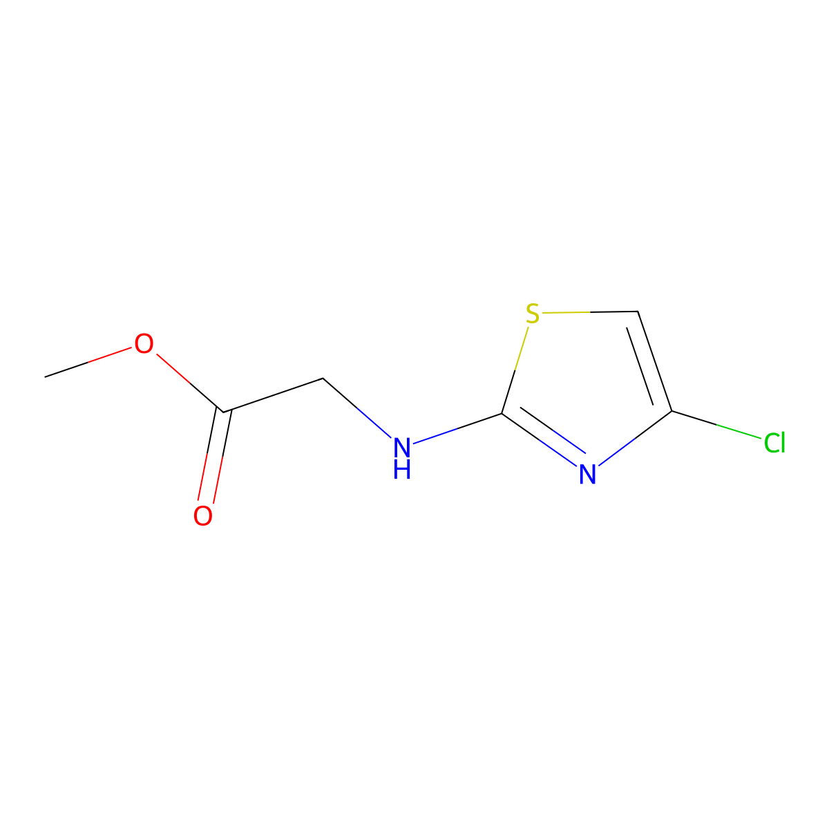 Methyl 2-[(4-chloro-1,3-thiazol-2-yl)amino]acetate molecular structure, CAS 1545039-17-5