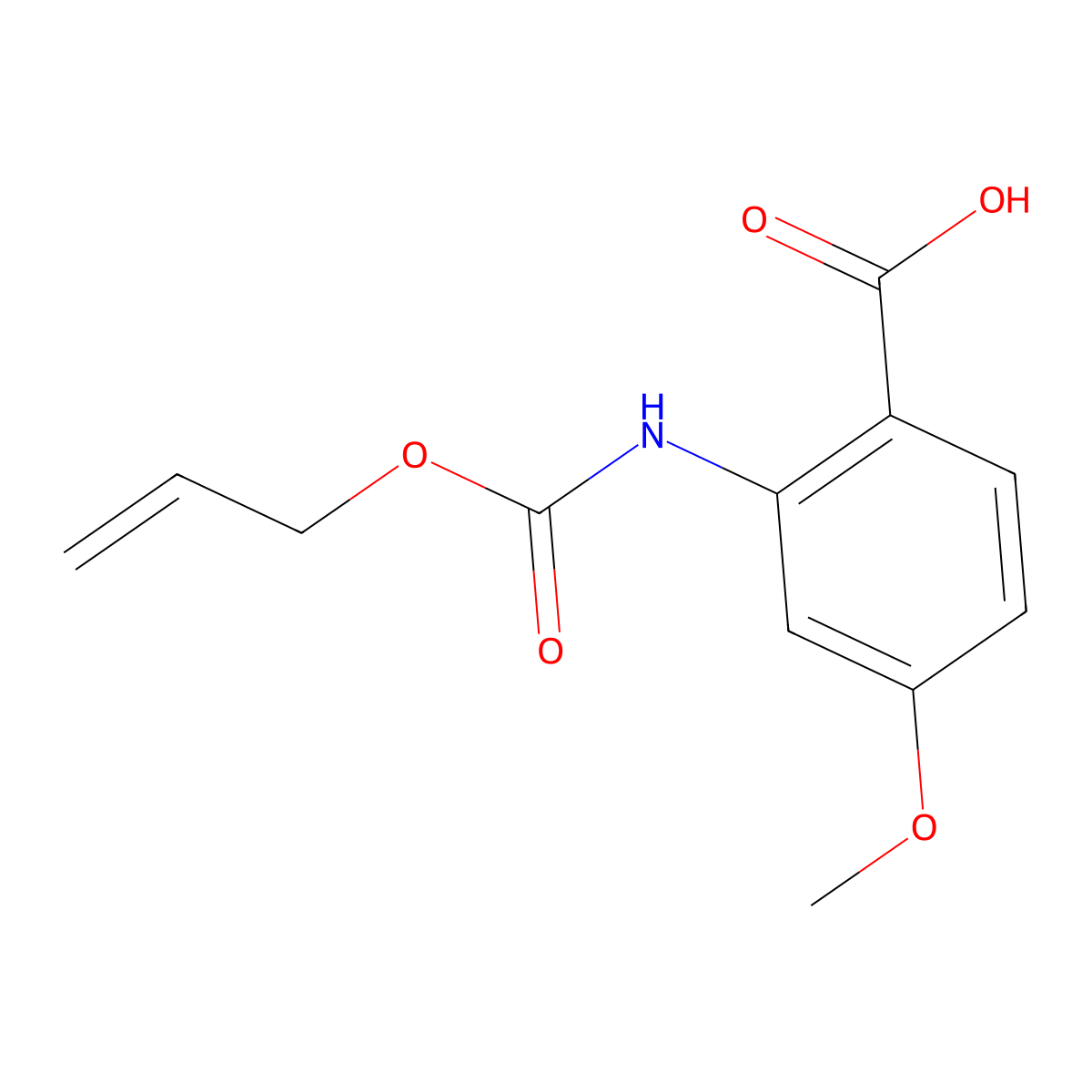 4-Methoxy-2-{[(prop-2-en-1-yloxy)carbonyl]amino}benzoic acid molecular structure, CAS 1545043-38-6