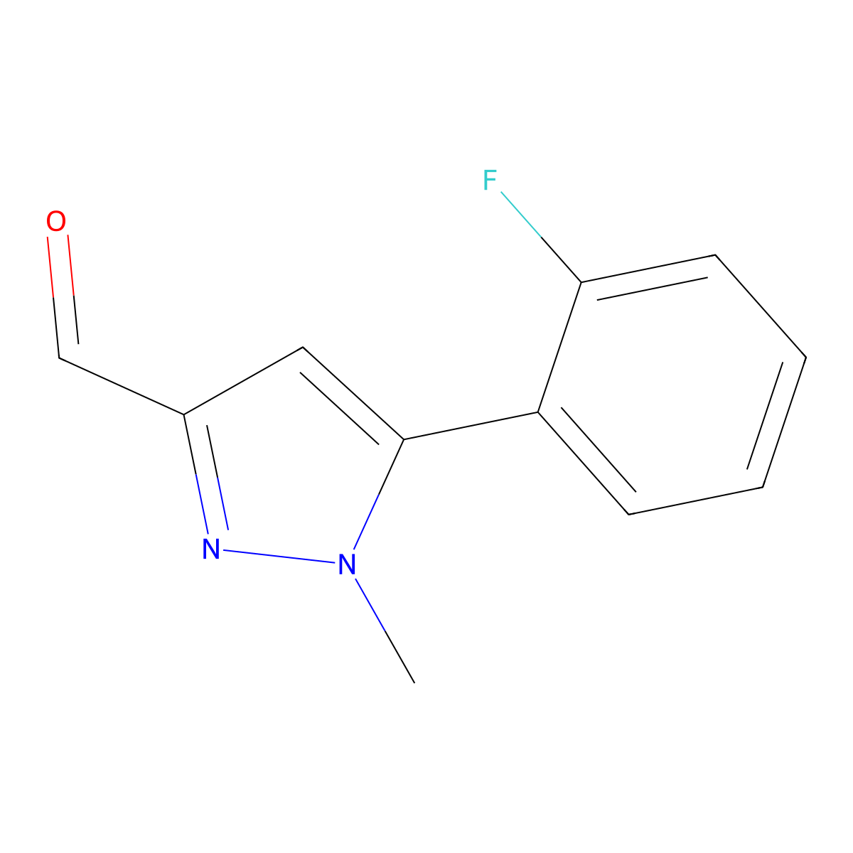 5-(2-Fluorophenyl)-1-methyl-1H-pyrazole-3-carbaldehyde molecular structure, CAS 1545047-95-7