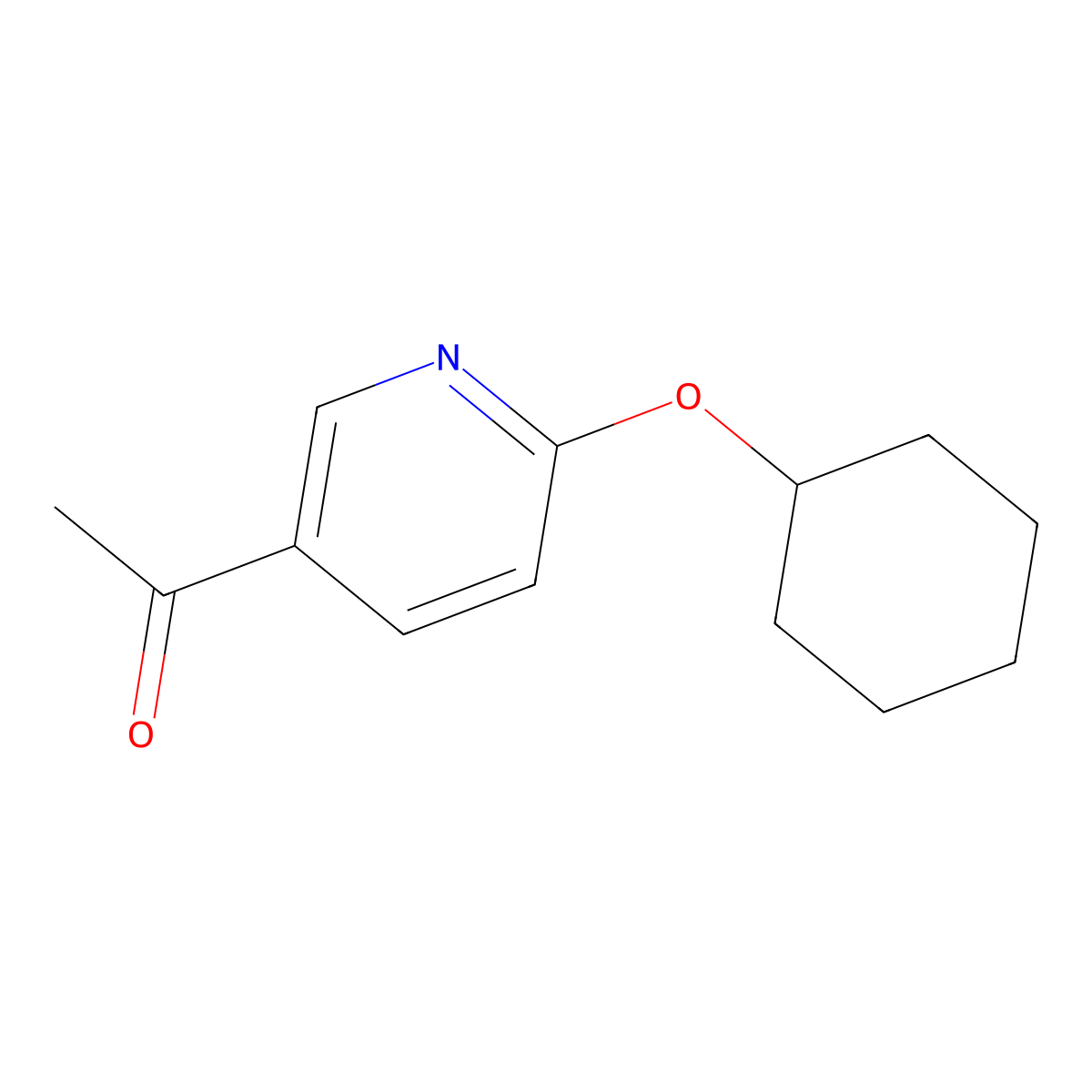 1-[6-(Cyclohexyloxy)-3-pyridinyl]ethanone molecular structure, CAS 1545051-49-7