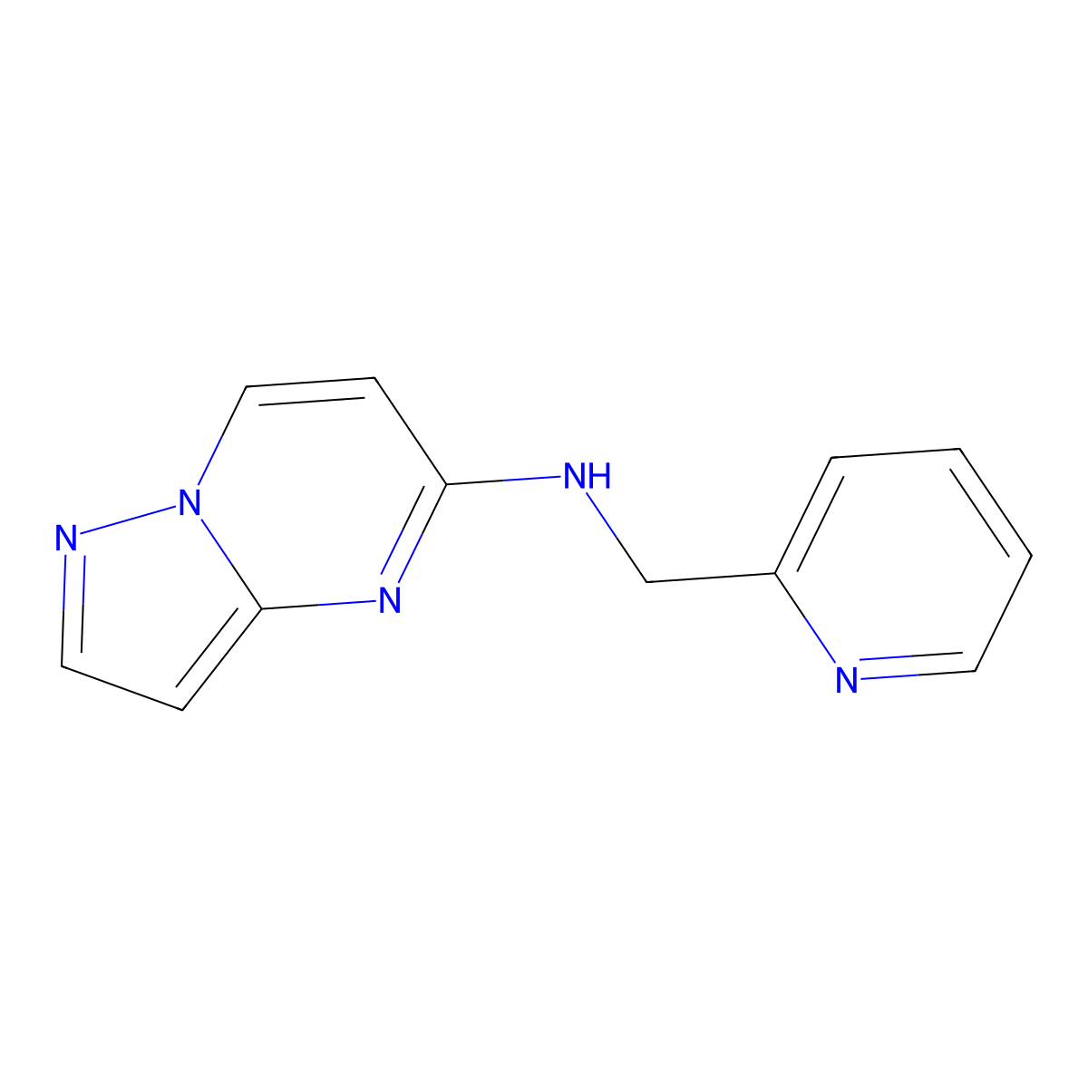 N-[(pyridin-2-yl)methyl]pyrazolo[1,5-a]pyrimidin-5-amine molecular structure, CAS 1545052-94-5