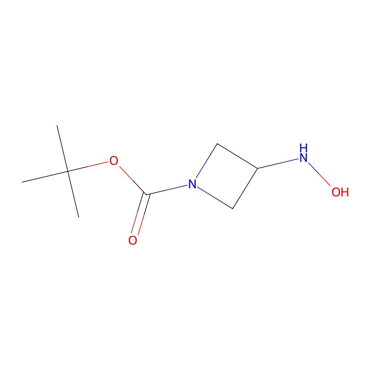 Tert-butyl 3-(hydroxyamino)azetidine-1-carboxylate molecular structure, CAS 1545064-25-2