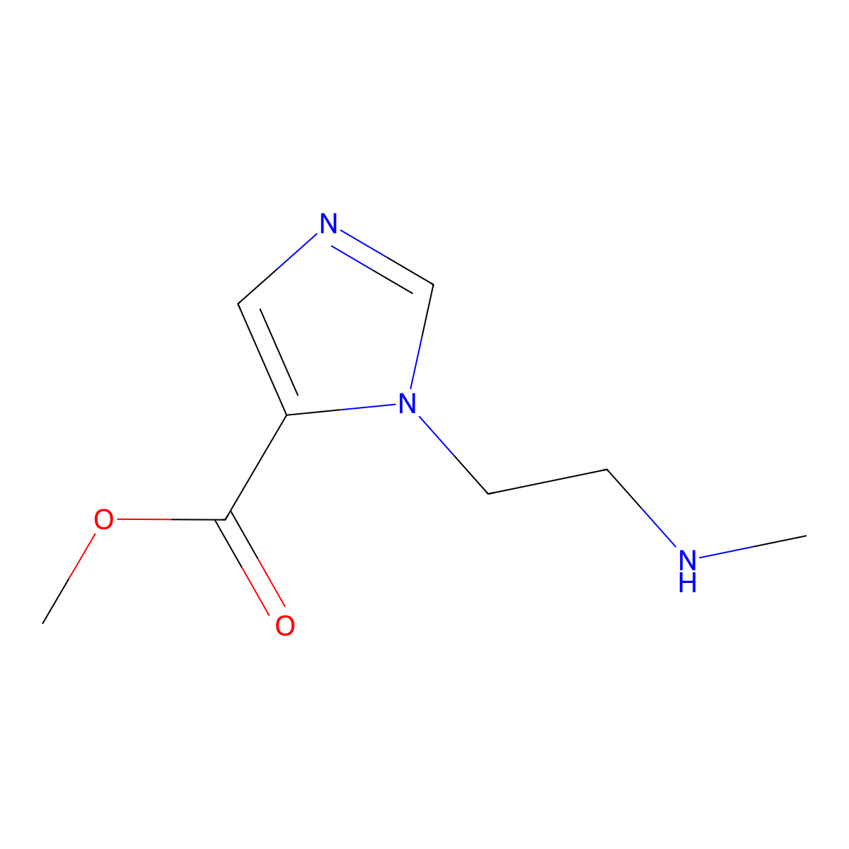 methyl 1-[2-(methylamino)ethyl]-1H-imidazole-5-carboxylate molecular structure, CAS 1545084-67-0