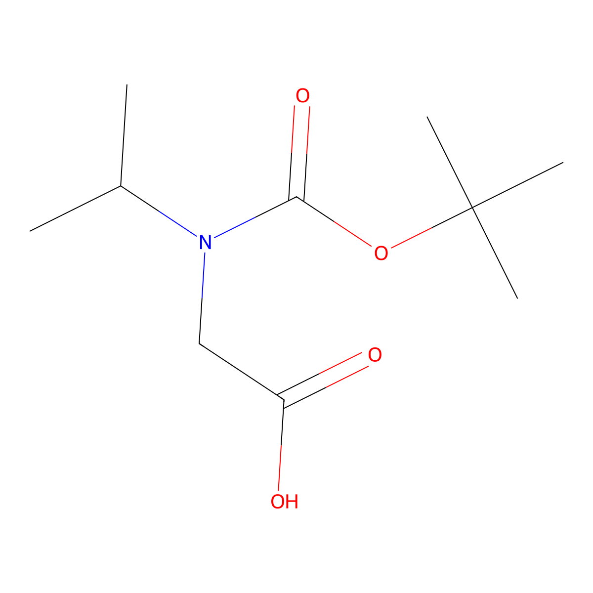 2-{[(Tert-butoxy)carbonyl](propan-2-yl)amino}acetic acid molecular structure, CAS 154509-63-4