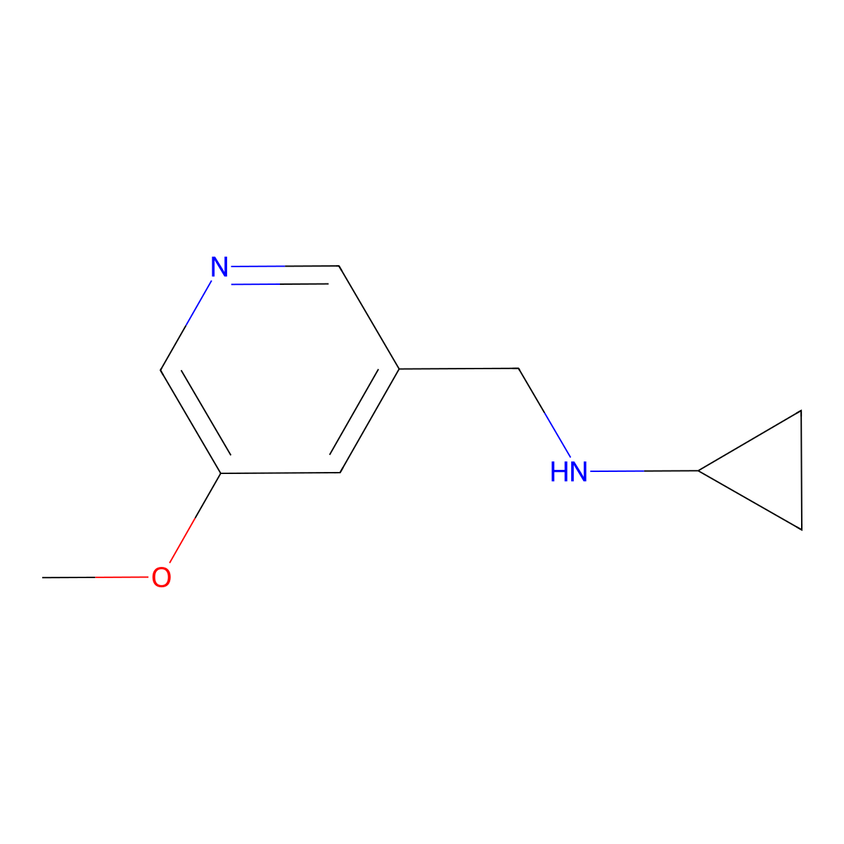 Cyclopropyl-(5-methoxy-pyridin-3-ylmethyl)-amine molecular structure, CAS 1545091-51-7