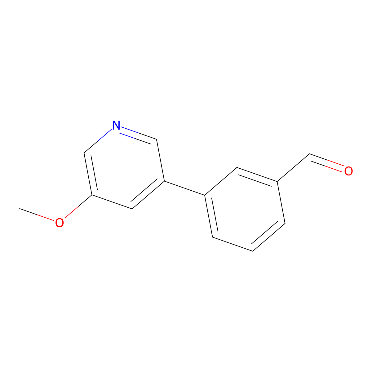 3-(5-Methoxy-3-pyridinyl)benzaldehyde molecular structure, CAS 1545092-30-5