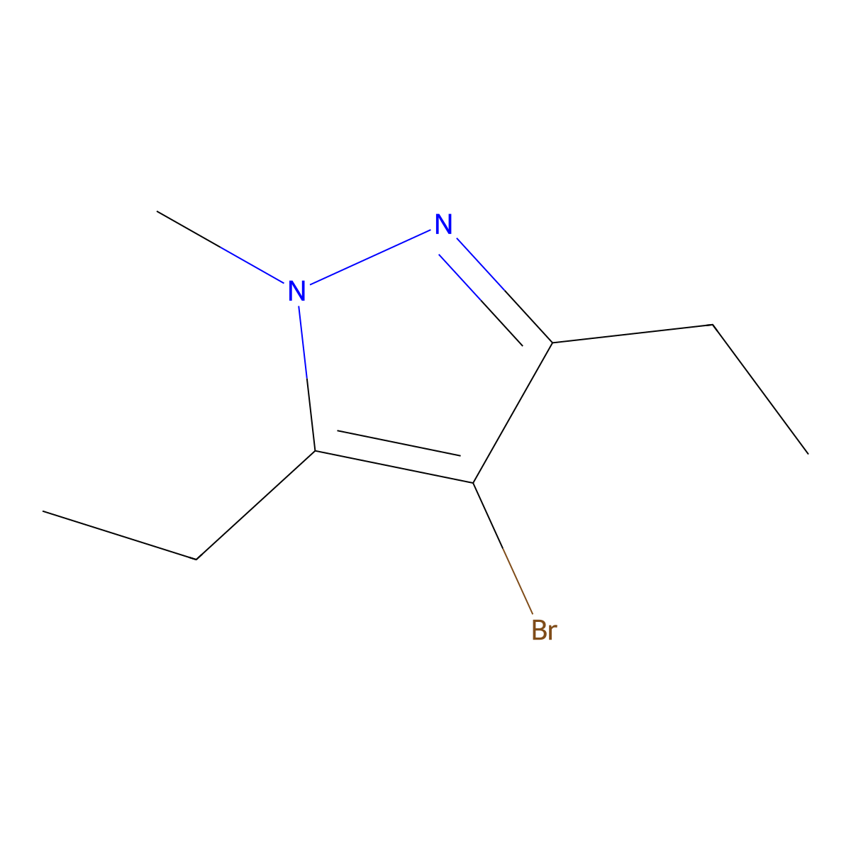 4-bromo-3,5-diethyl-1-methyl-1H-pyrazole molecular structure, CAS 1545093-80-8