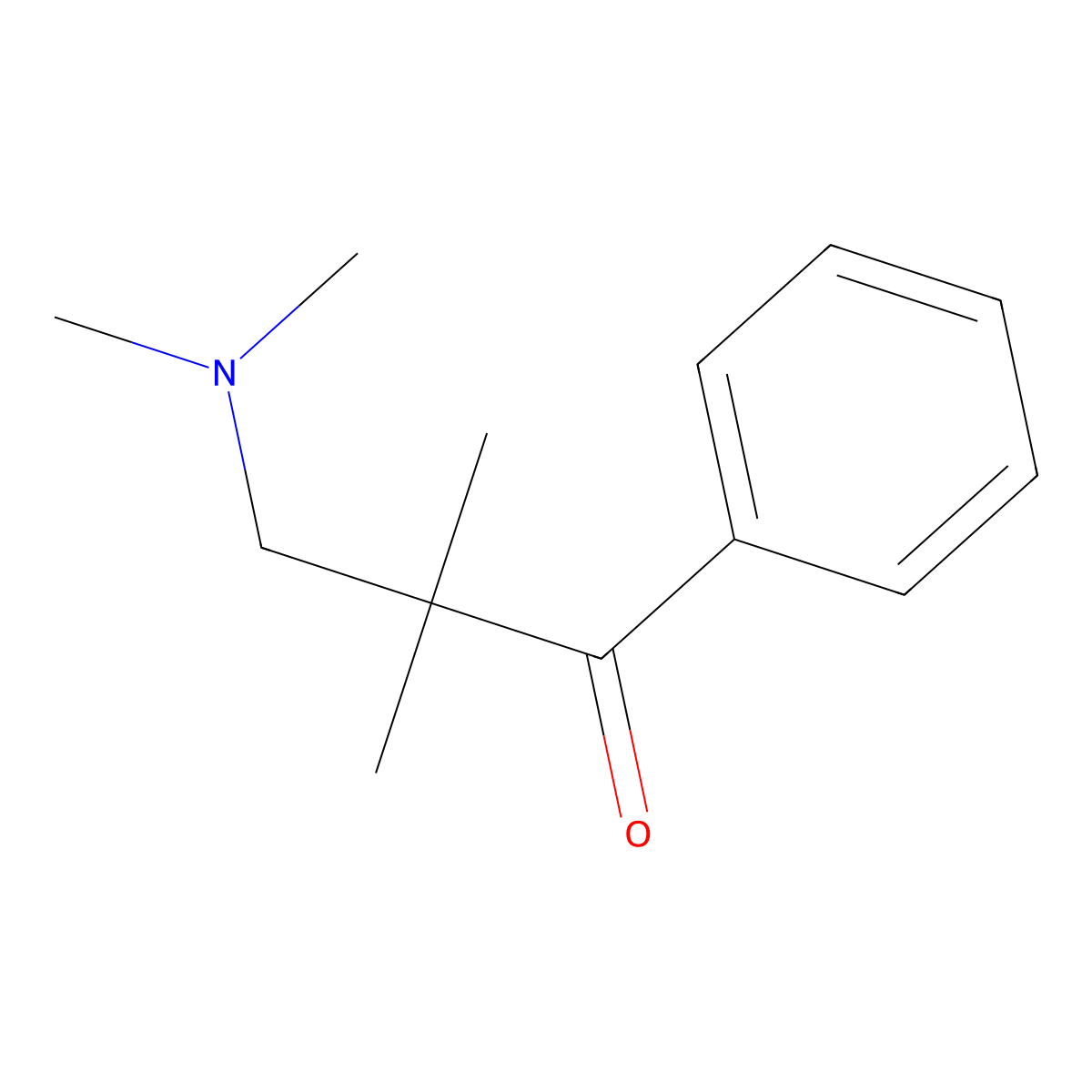 2-((Dimethylamino)methyl)-2-methyl-1-phenyl-1-propanone molecular structure, CAS 15451-29-3