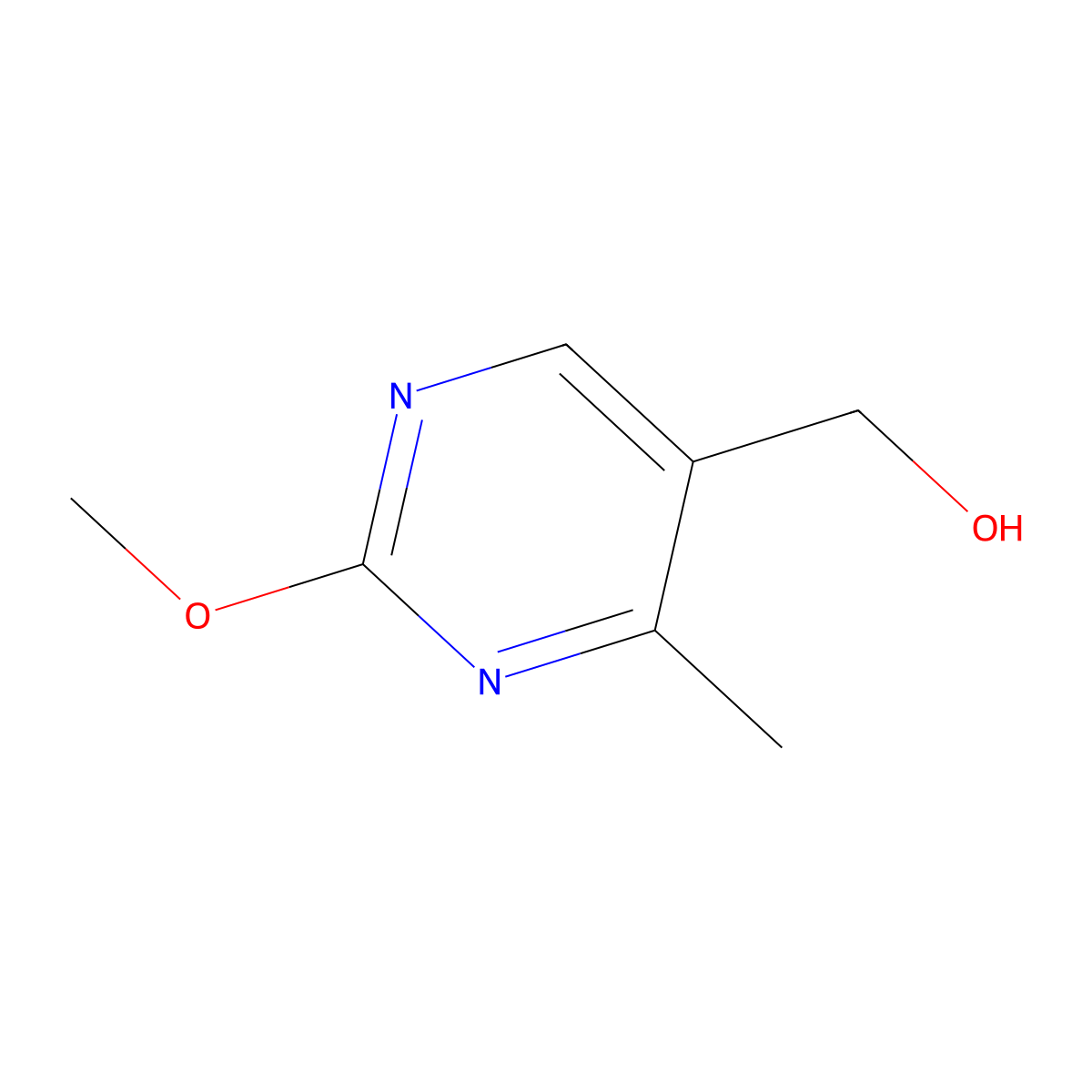 (2-Methoxy-4-methylpyrimidin-5-yl)methanol molecular structure, CAS 1545106-30-6