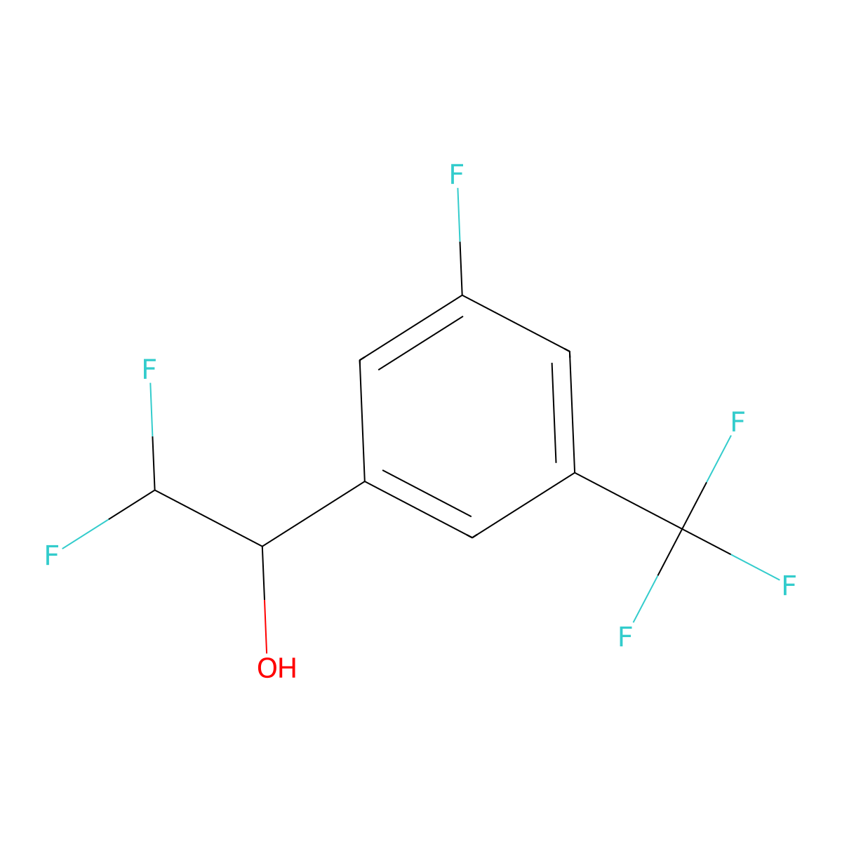 2,2-Difluoro-1-[3-fluoro-5-(trifluoromethyl)phenyl]ethan-1-ol molecular structure, CAS 1545111-85-0