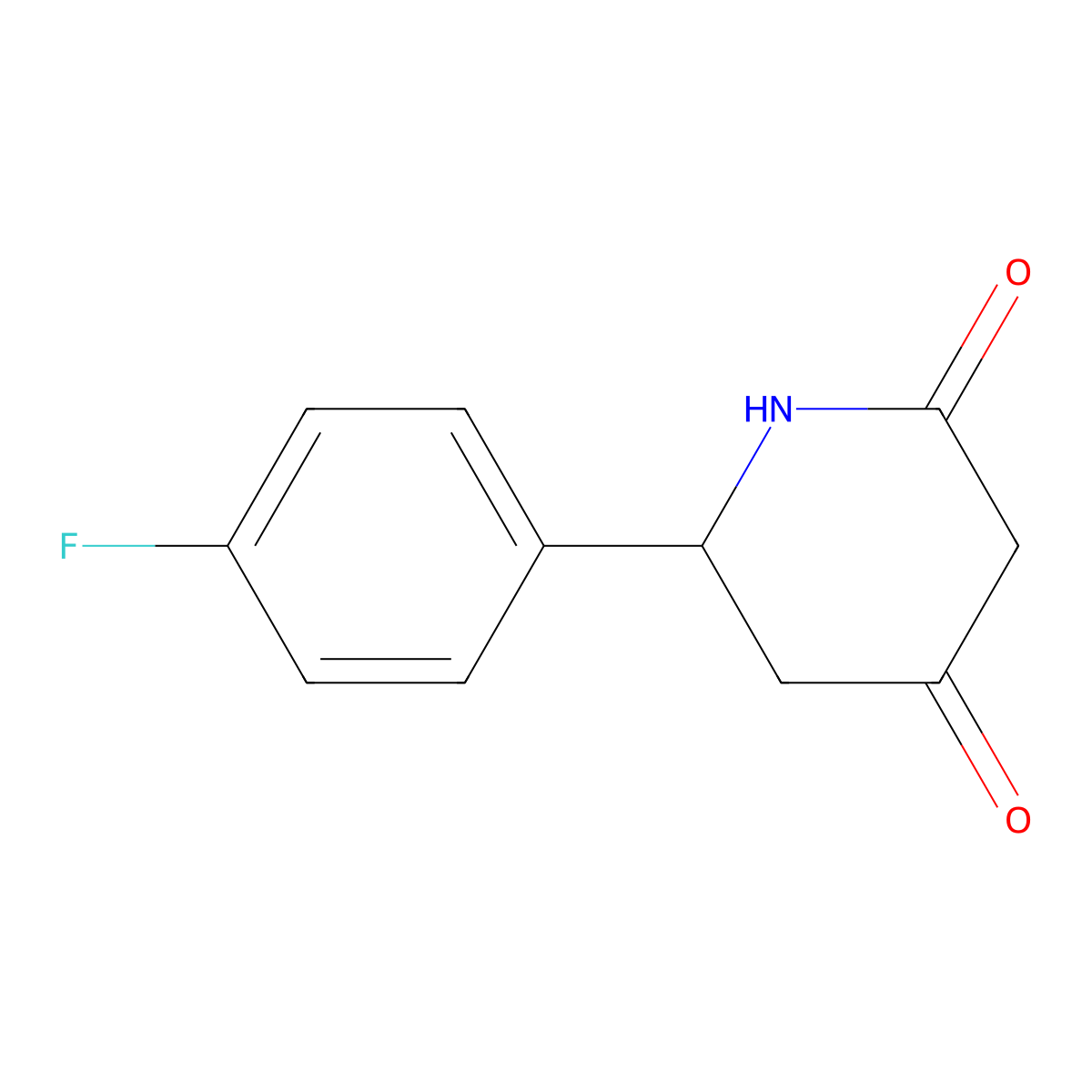 6-(4-Fluorophenyl)piperidine-2,4-dione molecular structure, CAS 1545134-39-1
