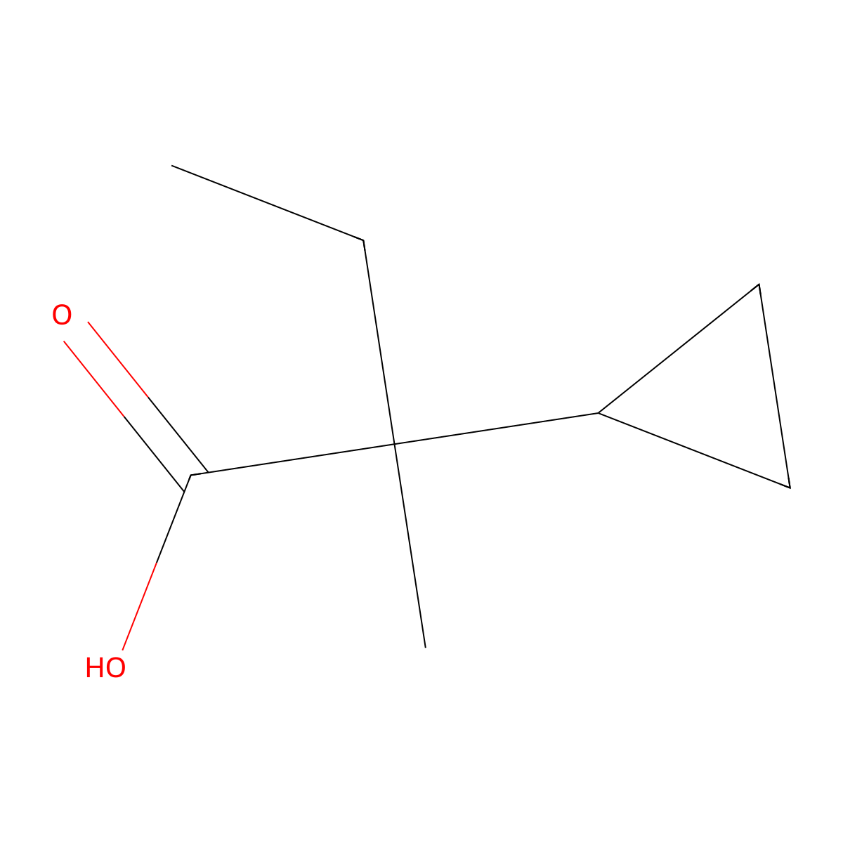 2-Cyclopropyl-2-methylbutanoic acid molecular structure, CAS 1545135-09-8