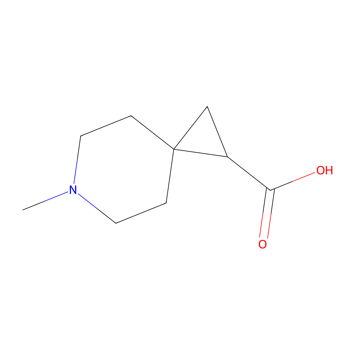 6-Methyl-6-azaspiro[2.5]octane-1-carboxylic acid molecular structure, CAS 1545135-41-8