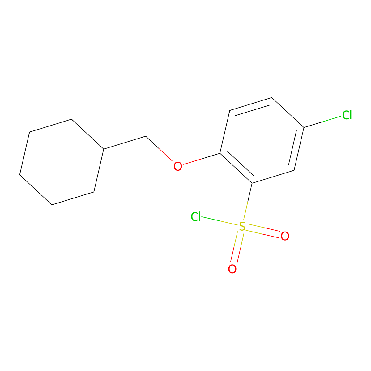 5-Chloro-2-(cyclohexylmethoxy)benzene-1-sulfonyl chloride molecular structure, CAS 1545142-79-7