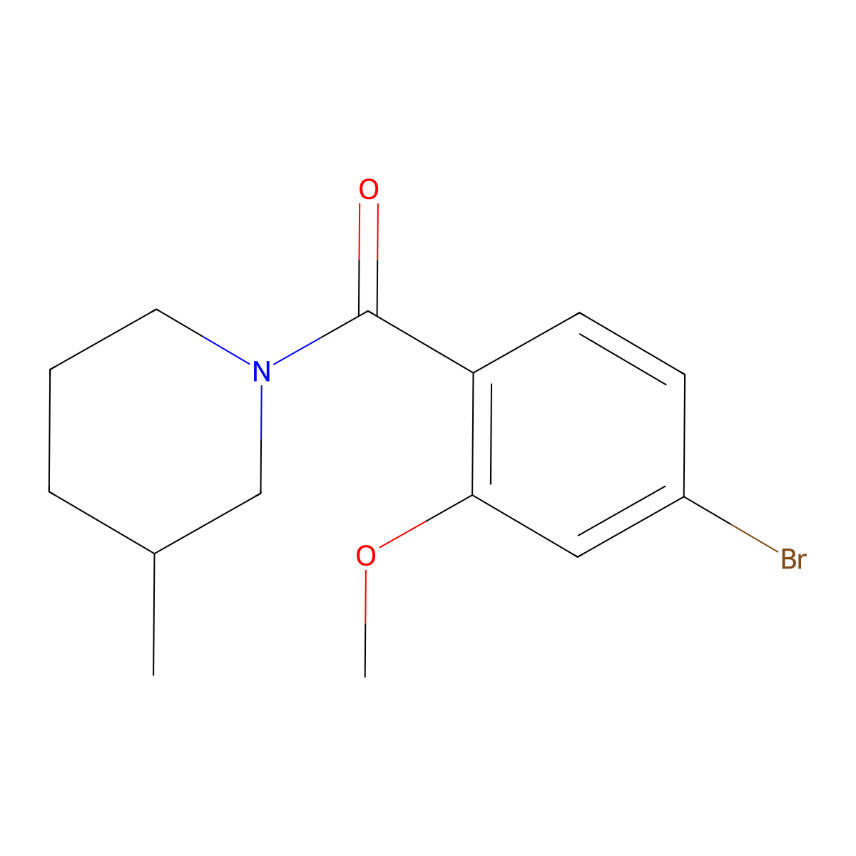 (4-Bromo-2-methoxyphenyl)(3-methyl-1-piperidinyl)methanone molecular structure, CAS 1545143-52-9