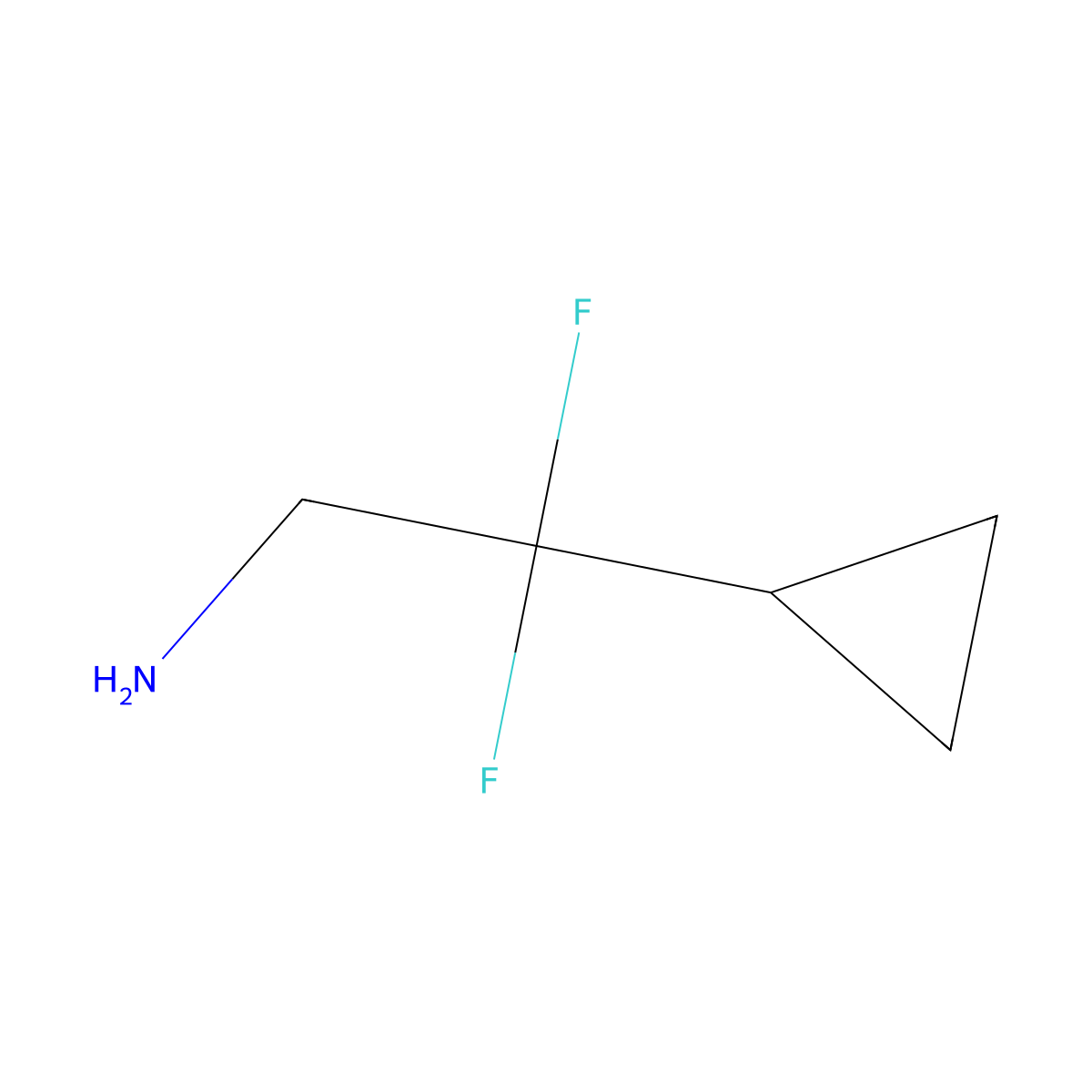 2-Cyclopropyl-2,2-difluoroethan-1-amine molecular structure, CAS 1545157-75-2