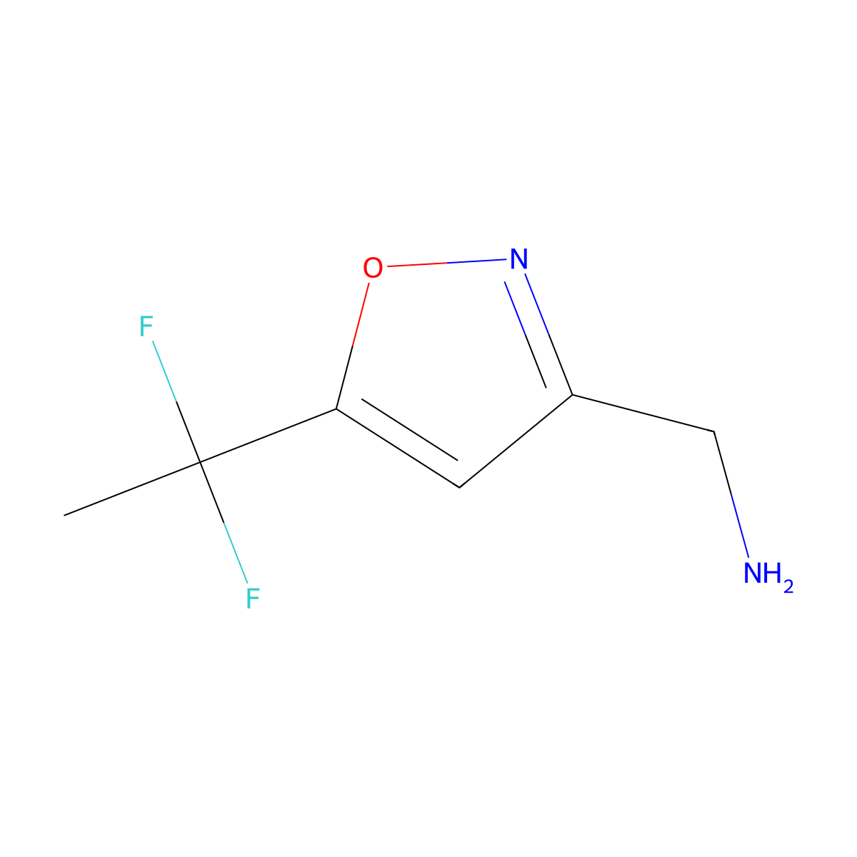 [5-(1,1-Difluoroethyl)-1,2-oxazol-3-yl]methanamine molecular structure, CAS 1545157-90-1