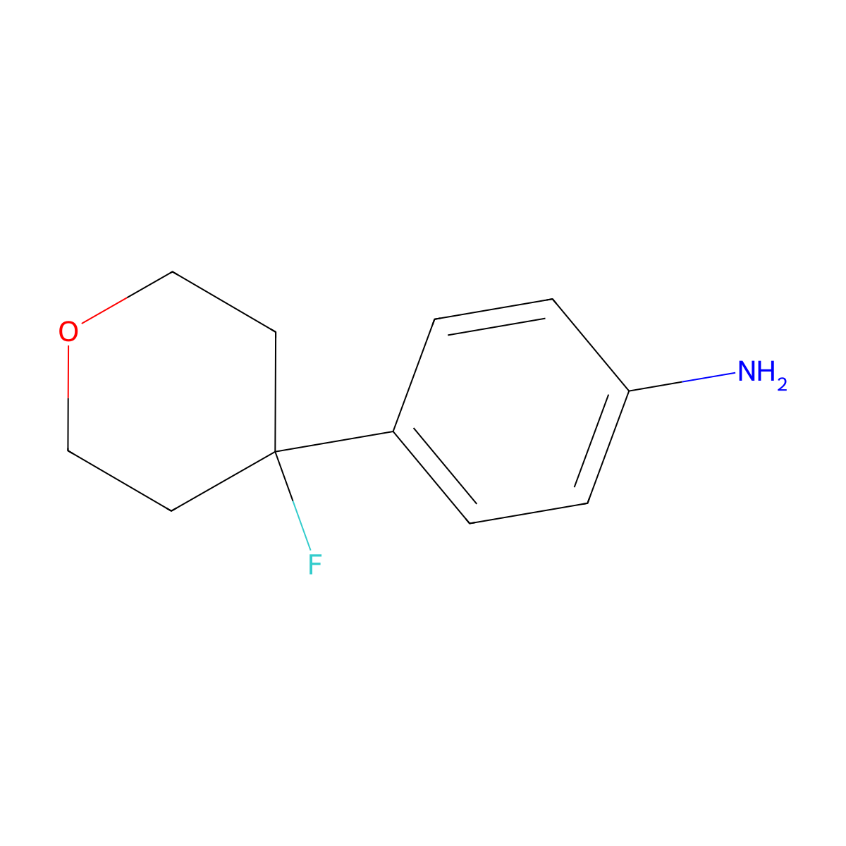4-(4-Fluorooxan-4-yl)aniline molecular structure, CAS 1545158-06-2