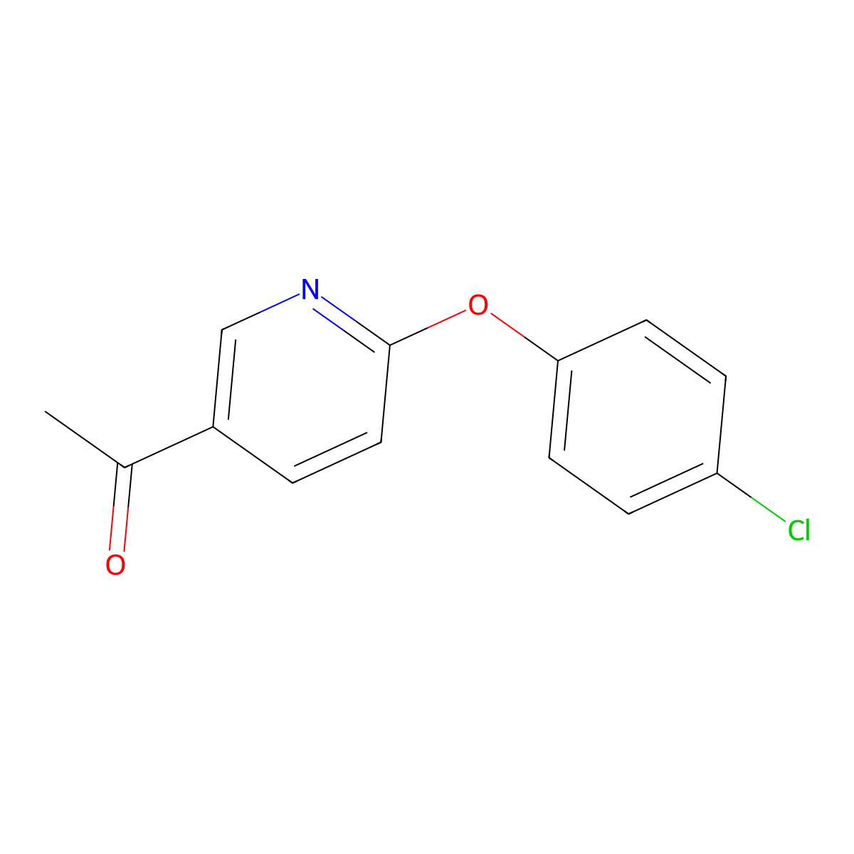 1-(6-(4-Chlorophenoxy)pyridin-3-yl)ethanone molecular structure, CAS 1545165-13-6