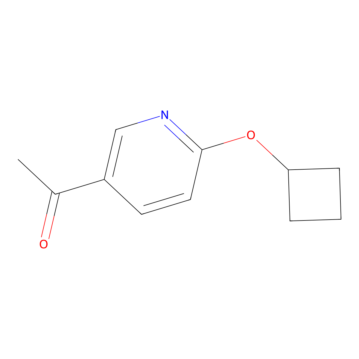 1-[6-(Cyclobutyloxy)-3-pyridinyl]ethanone molecular structure, CAS 1545165-25-0