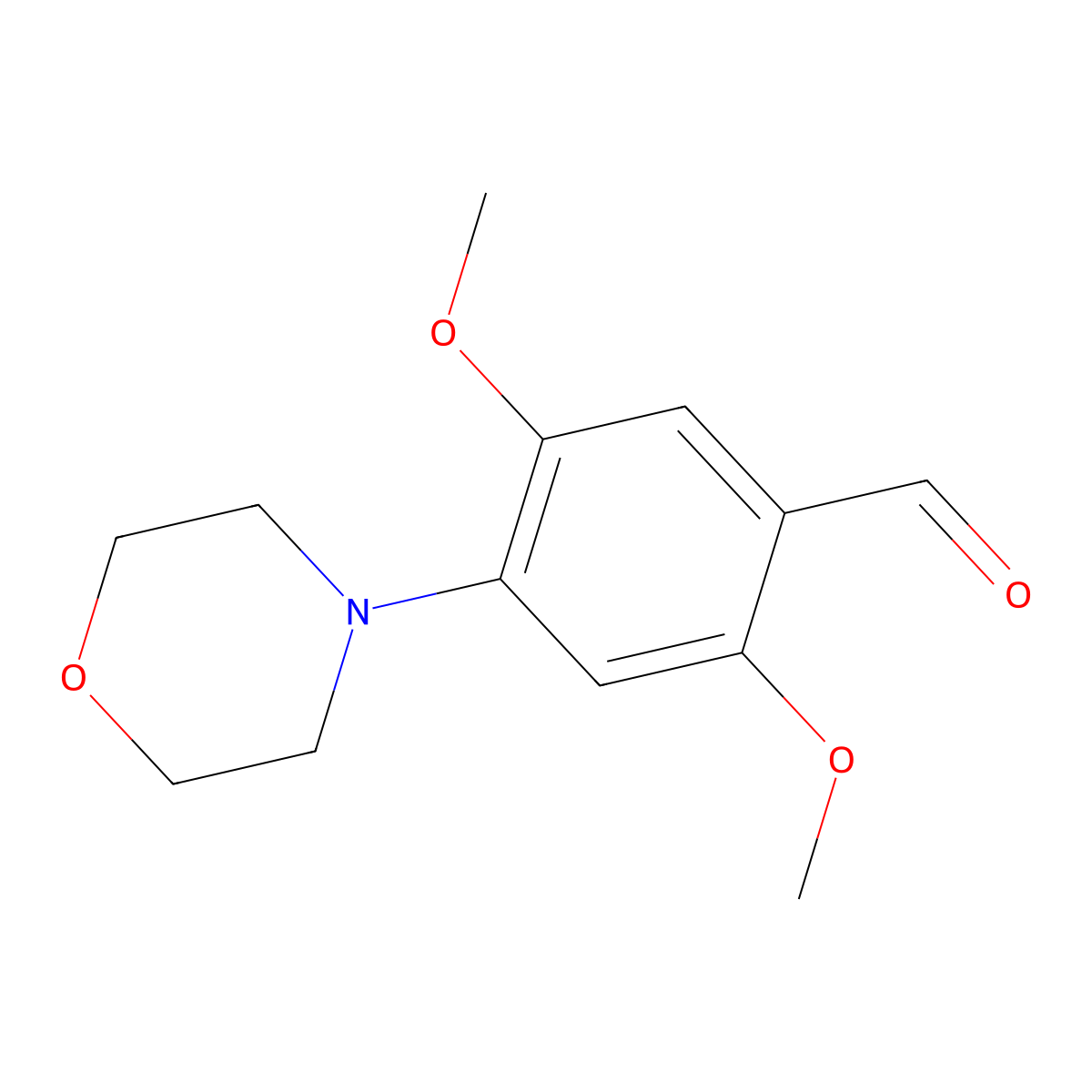 2,5-Dimethoxy-4-morpholin-4-yl-benzaldehyde molecular structure, CAS 154519-07-0