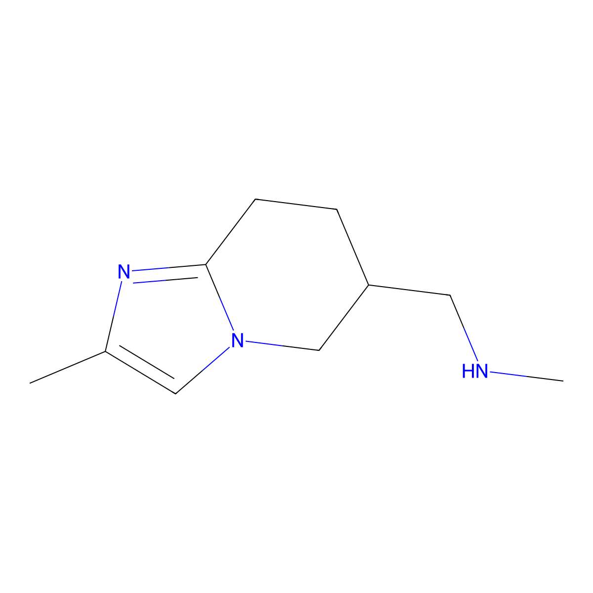 Methyl({2-methyl-5h,6h,7h,8h-imidazo[1,2-a]pyridin-6-yl}methyl)amine molecular structure, CAS 1545198-82-0