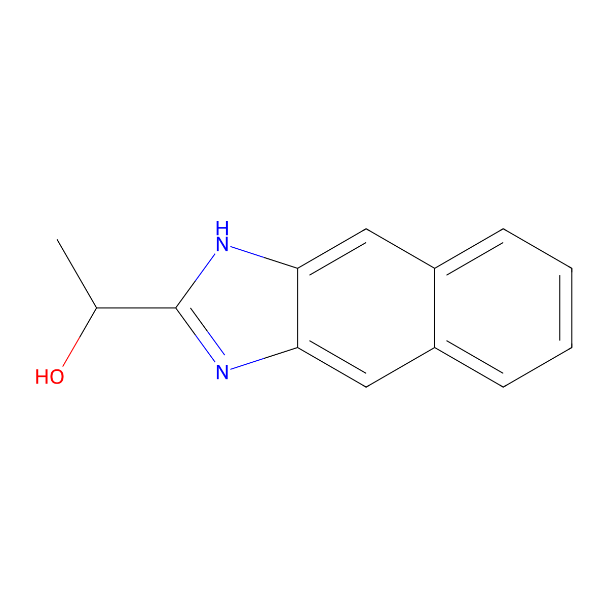 1-(1H-Naphtho[2,3-d]imidazol-2-yl)ethanol molecular structure, CAS 15452-30-9
