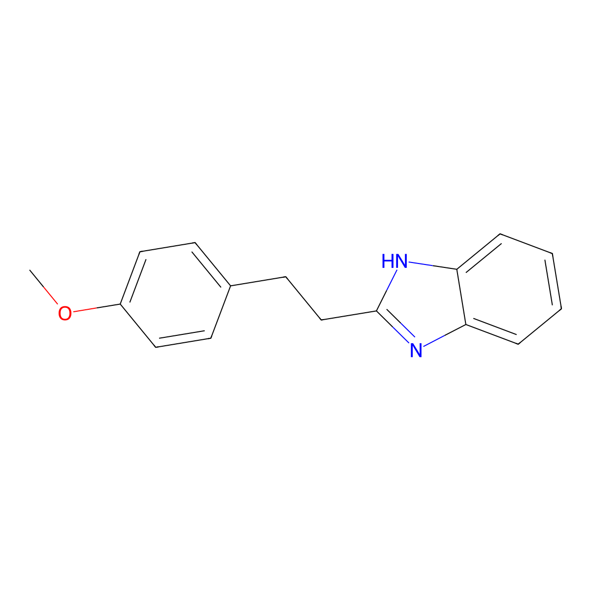 2-[2-(4-methoxyphenyl)ethyl]-1H-1,3-benzodiazole molecular structure, CAS 15452-32-1