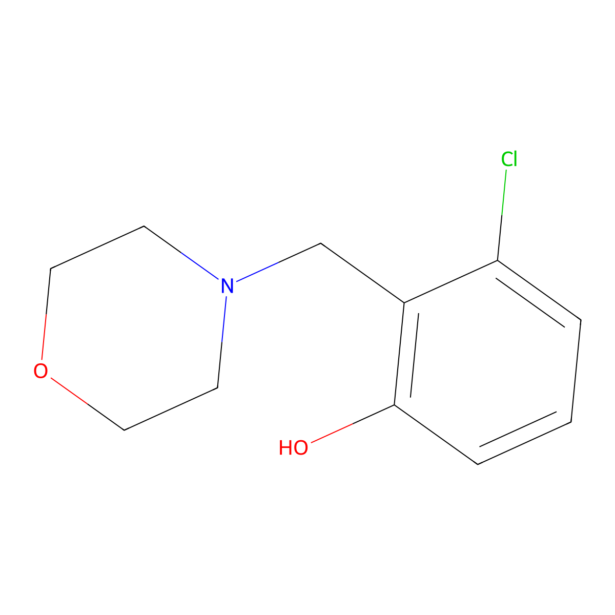 3-Chloro-2-(morpholin-4-ylmethyl)phenol molecular structure, CAS 1545202-85-4