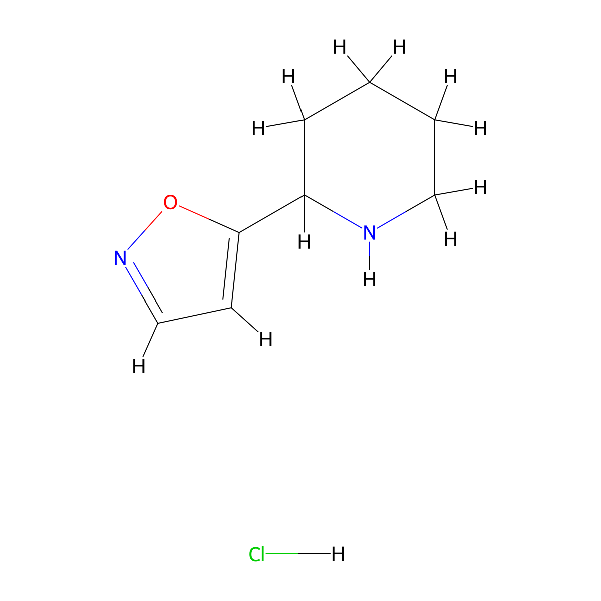 2-Isoxazol-5-ylpiperidine hydrochloride molecular structure, CAS 1545213-37-3