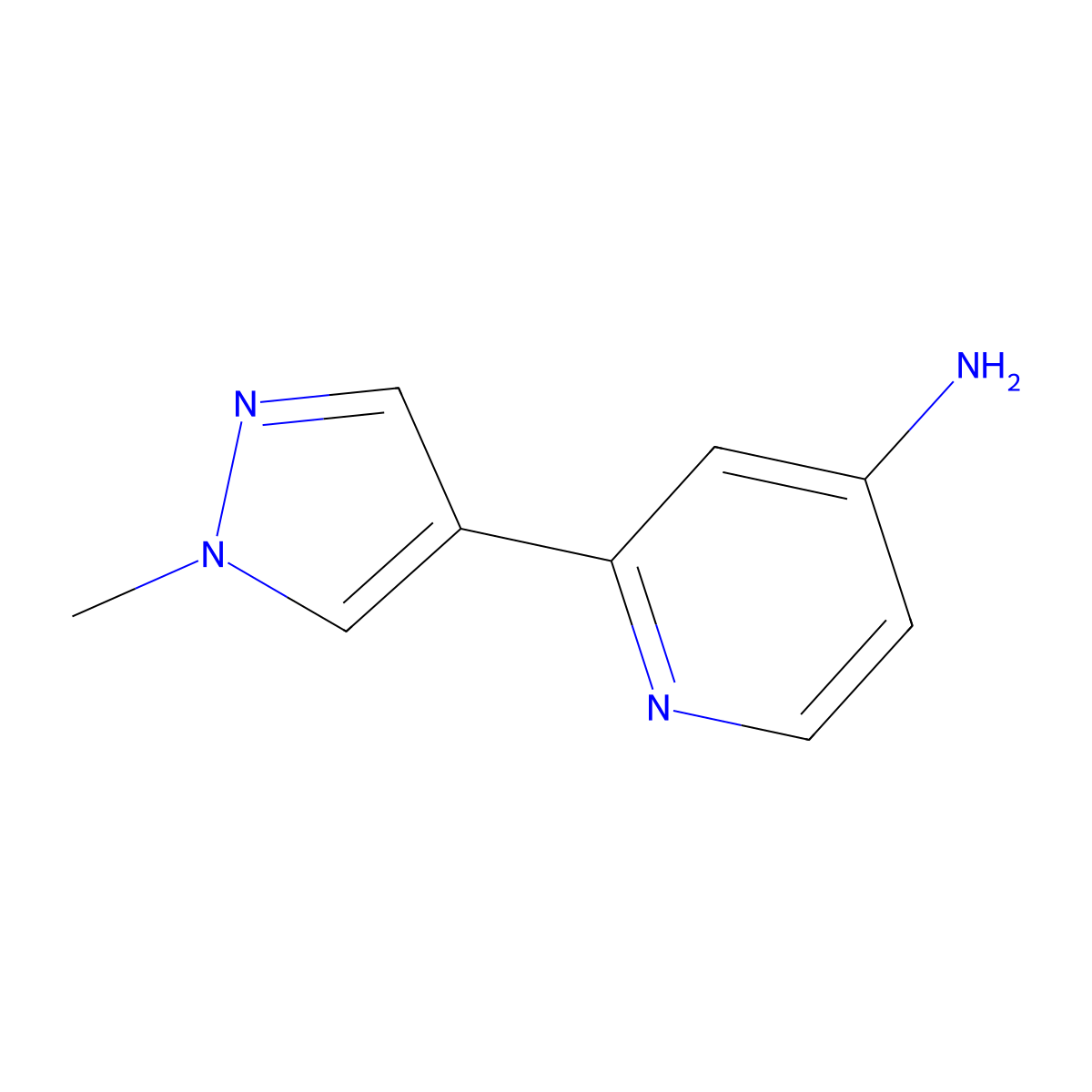2-(1-Methyl-1H-pyrazol-4-yl)pyridin-4-amine molecular structure, CAS 1545239-28-8