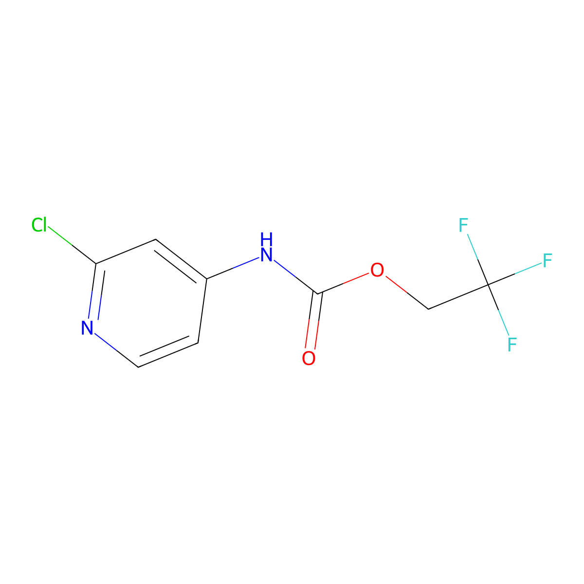 2,2,2-trifluoroethyl N-(2-chloropyridin-4-yl)carbamate molecular structure, CAS 1545239-35-7