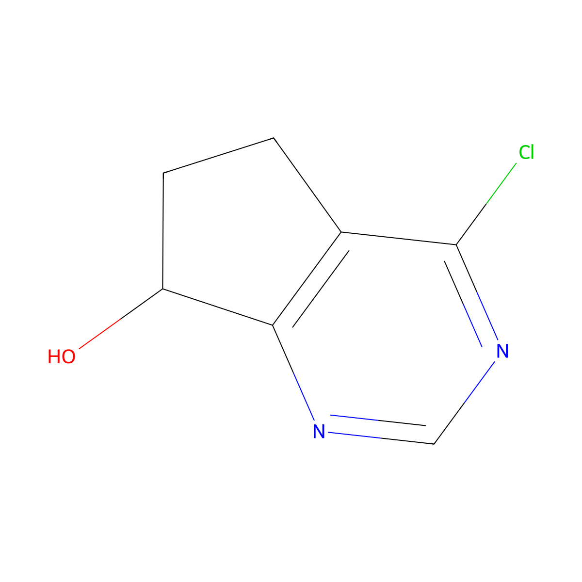 4-chloro-6,7-dihydro-5H-cyclopenta[d]pyrimidin-7-ol molecular structure, CAS 1545252-75-2