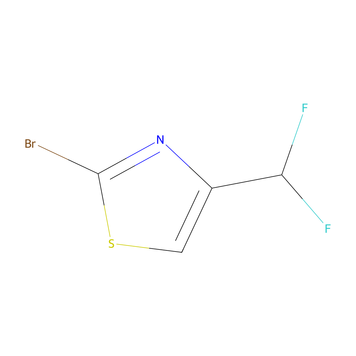 2-Bromo-4-(difluoromethyl)-1,3-thiazole molecular structure, CAS 1545252-82-1