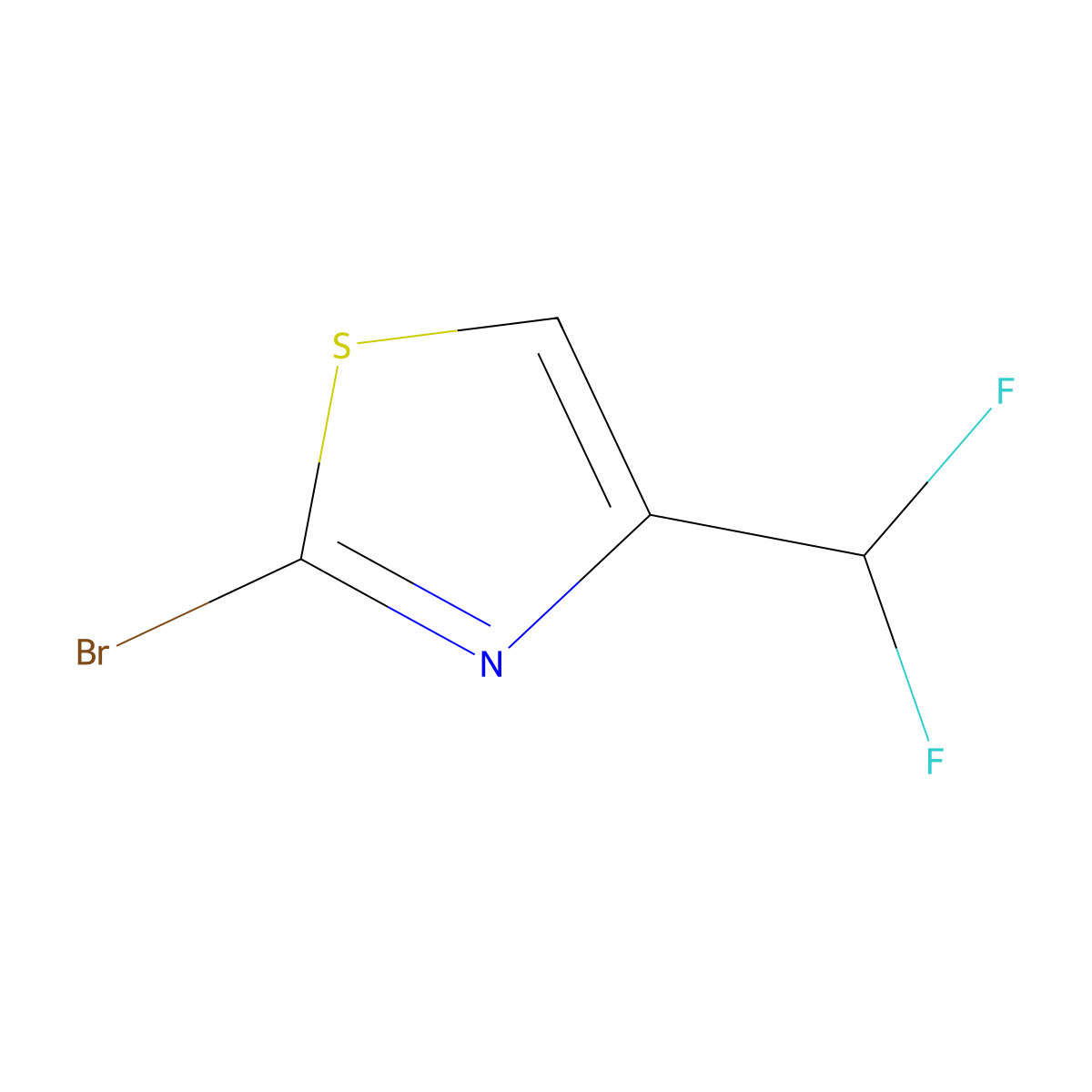 2-Bromo-4-(difluoromethyl)-1,3-thiazole molecular structure, CAS 1545252-82-1