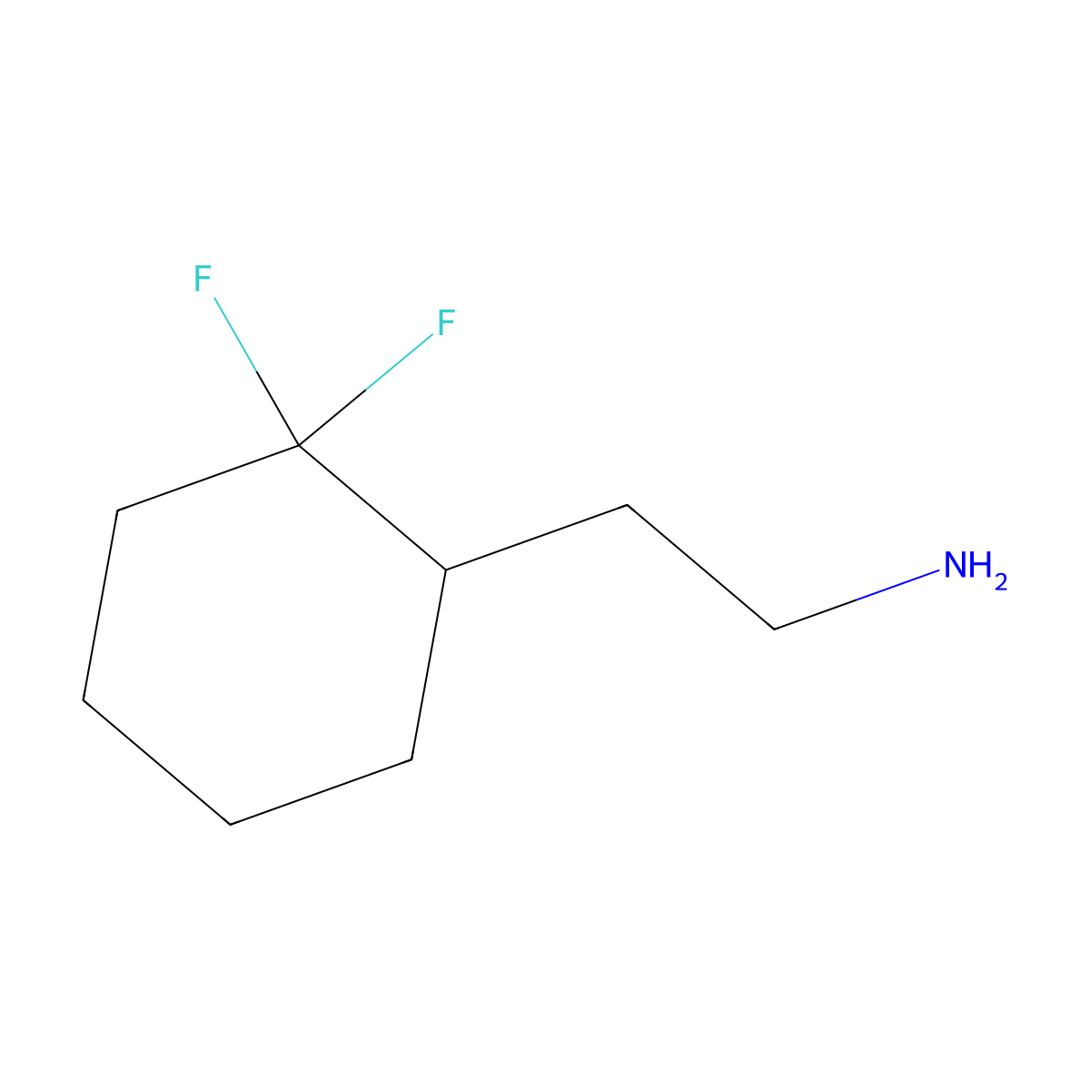2-(2,2-Difluorocyclohexyl)ethan-1-amine molecular structure, CAS 1545252-98-9
