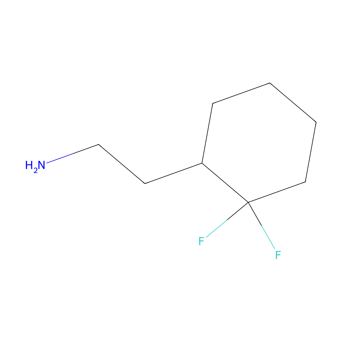 2-(2,2-Difluorocyclohexyl)ethan-1-amine molecular structure, CAS 1545252-98-9