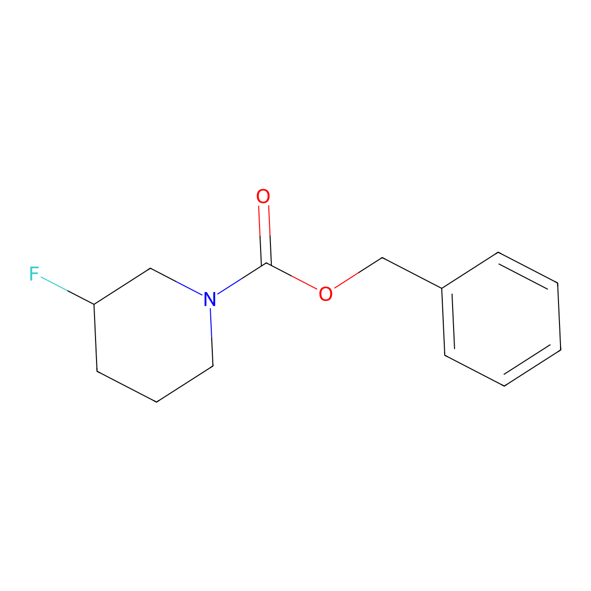 Benzyl 3-fluoropiperidine-1-carboxylate molecular structure, CAS 1545253-13-1